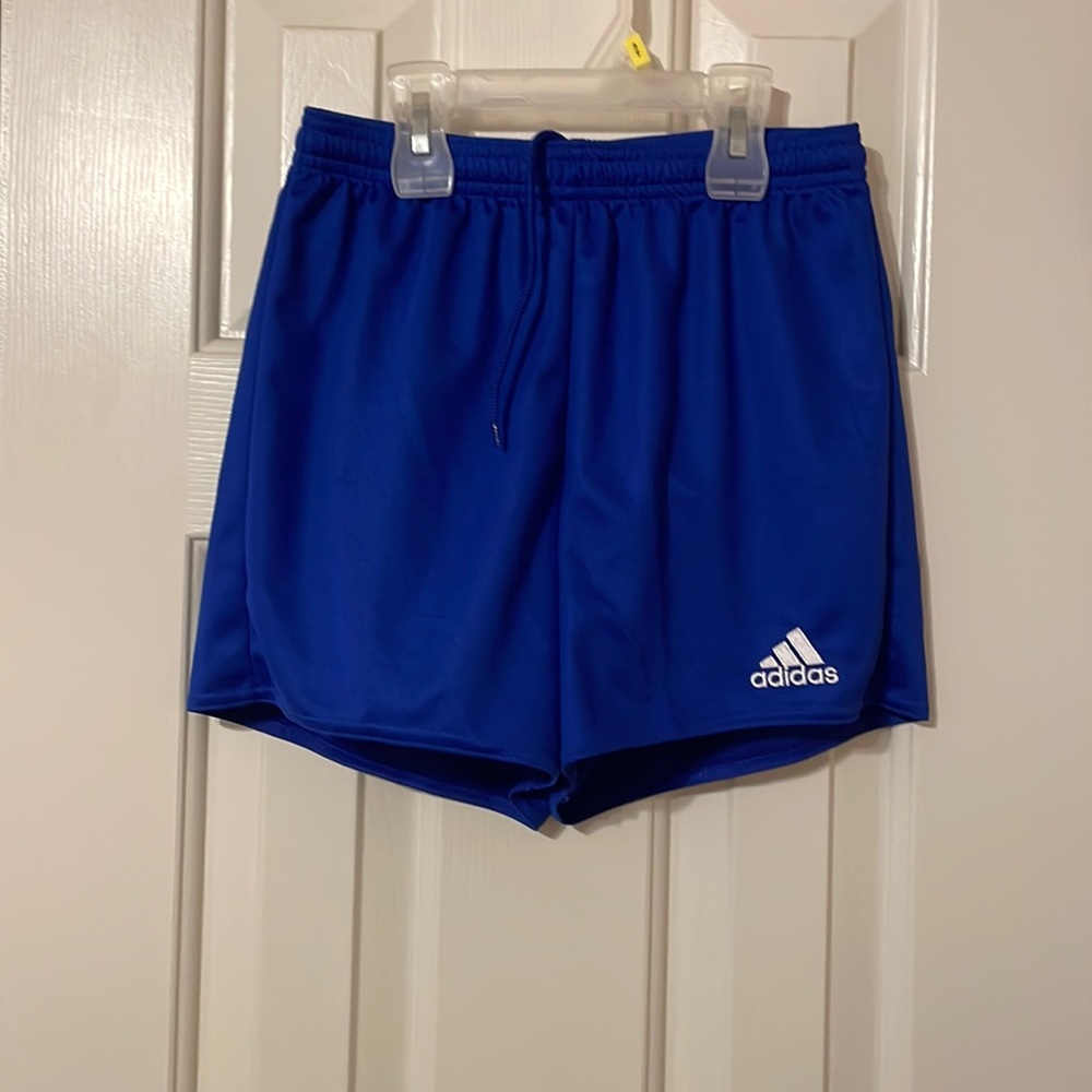 Blue adidas shorts with tags never worn size 2xs